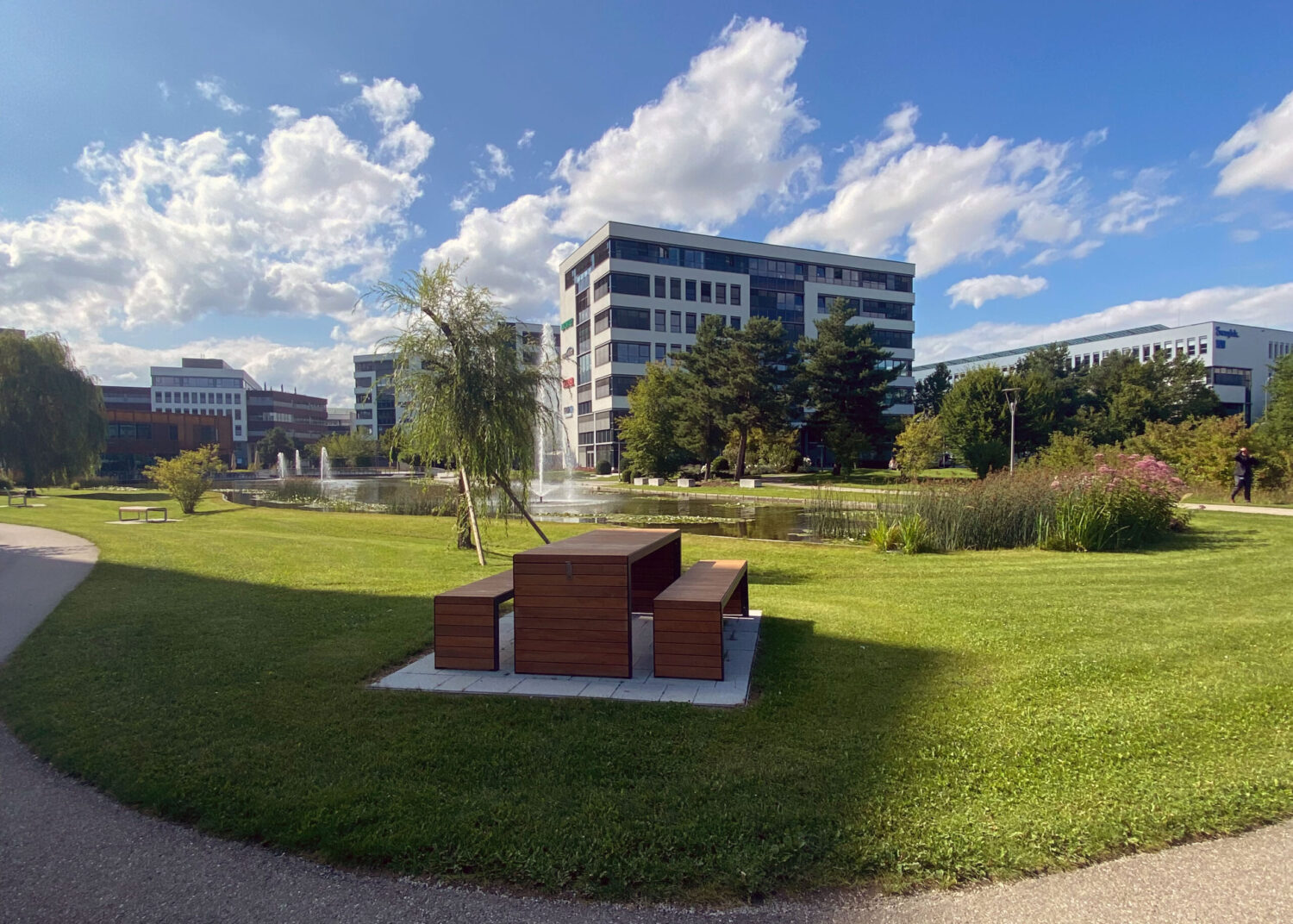 Ansicht des Gewerbeparks und Science City Garching-Hochbrück